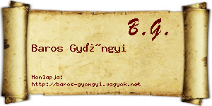 Baros Gyöngyi névjegykártya