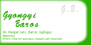 gyongyi baros business card